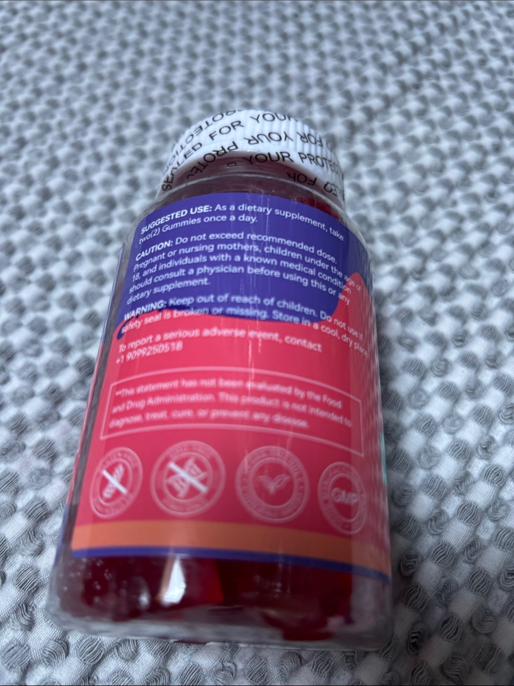 Calcium Magnesium with Zinc & Vitamin D3 K2 - Peach Flavor Gummies 60 Vegan - Picture 3 of 5